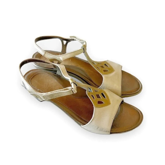 NAOT Metallic Leather‎ Sandals Size 40 Israel Summer Sheen Dance Formal Dressy - Picture 10 of 10